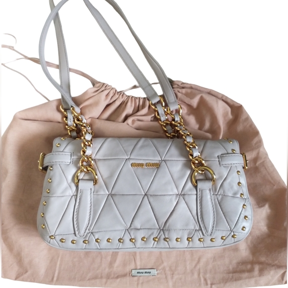 💥Offers Welcome💥 💯 Authentic MIU MIU(Made in Italy) Chain Flap Shoulder Bag - Picture 6 of 15